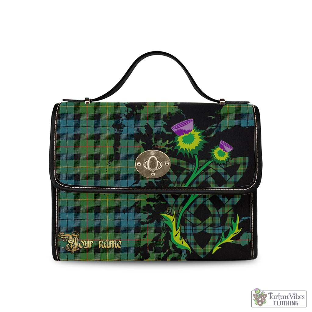 Tartan Vibes Clothing Rollo Ancient Tartan Waterproof Canvas Bag with Scotland Map and Thistle Celtic Accents