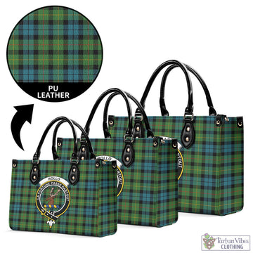 Rollo Ancient Tartan Luxury Leather Handbags with Family Crest