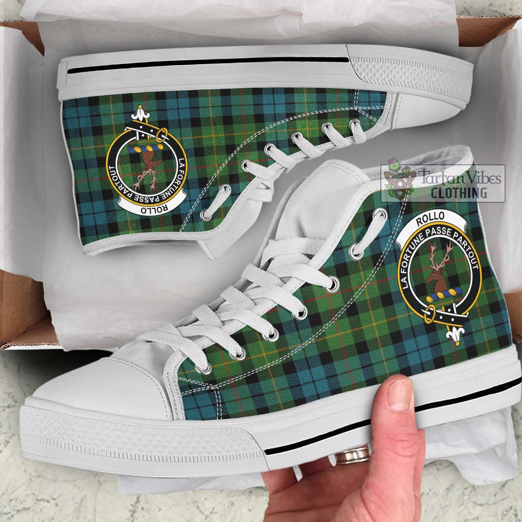 Tartan Vibes Clothing Rollo Ancient Tartan High Top Shoes with Family Crest