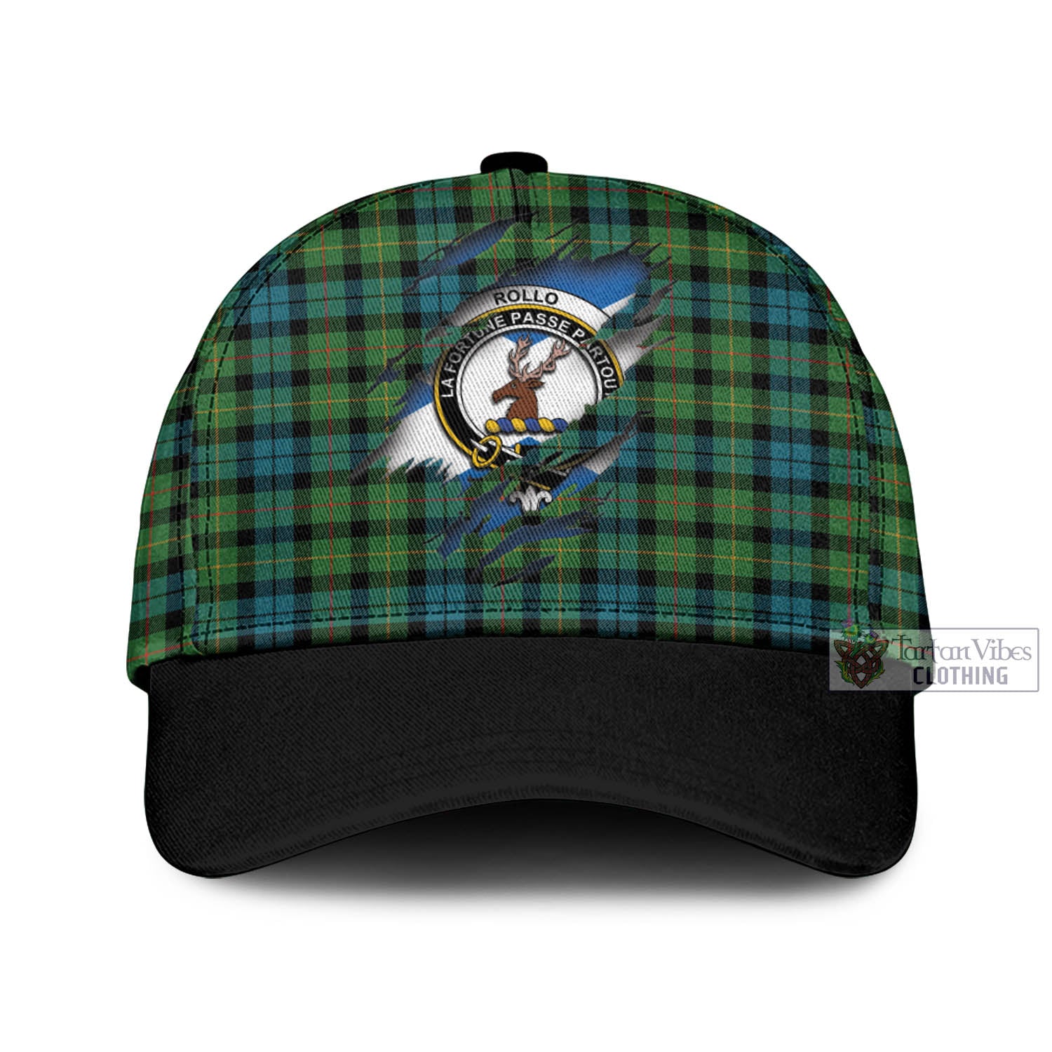 Tartan Vibes Clothing Rollo Ancient Tartan Classic Cap with Family Crest In Me Style