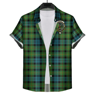 Rollo Ancient Tartan Short Sleeve Button Down Shirt with Family Crest