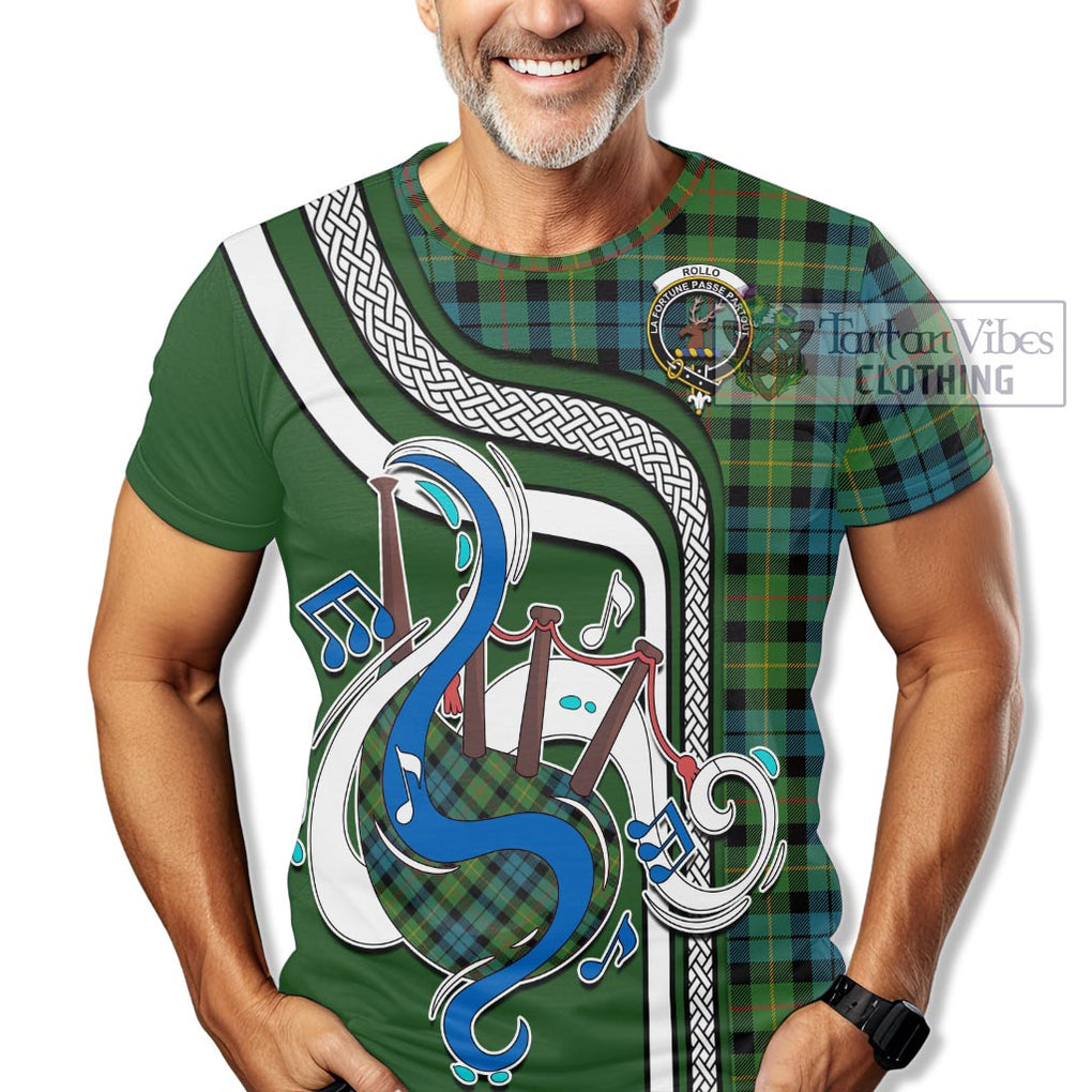 Rollo Ancient Tartan T-Shirt with Epic Bagpipe Style Kid's Shirt - Tartanvibesclothing Shop