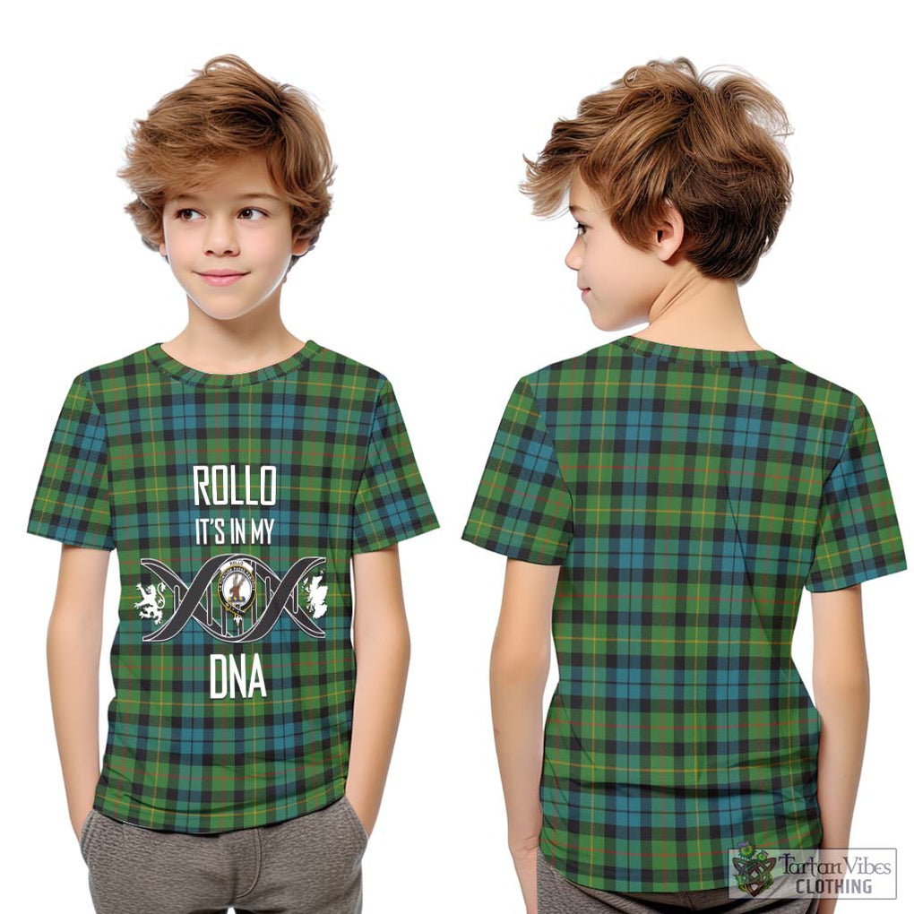 Rollo Ancient Tartan Kid T-Shirt with Family Crest DNA In Me Style Youth XL Size14 - Tartanvibesclothing Shop