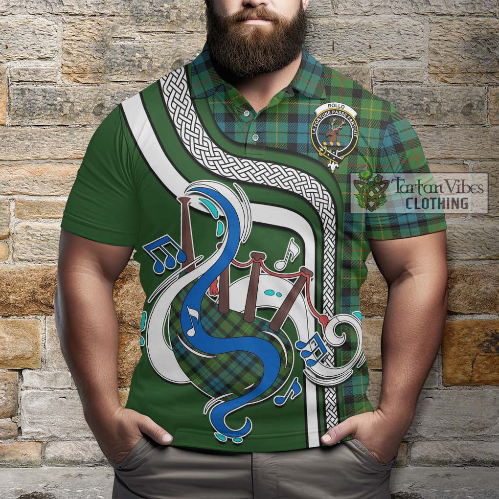 Tartan Vibes Clothing Rollo Ancient Tartan Polo Shirt with Epic Bagpipe Style