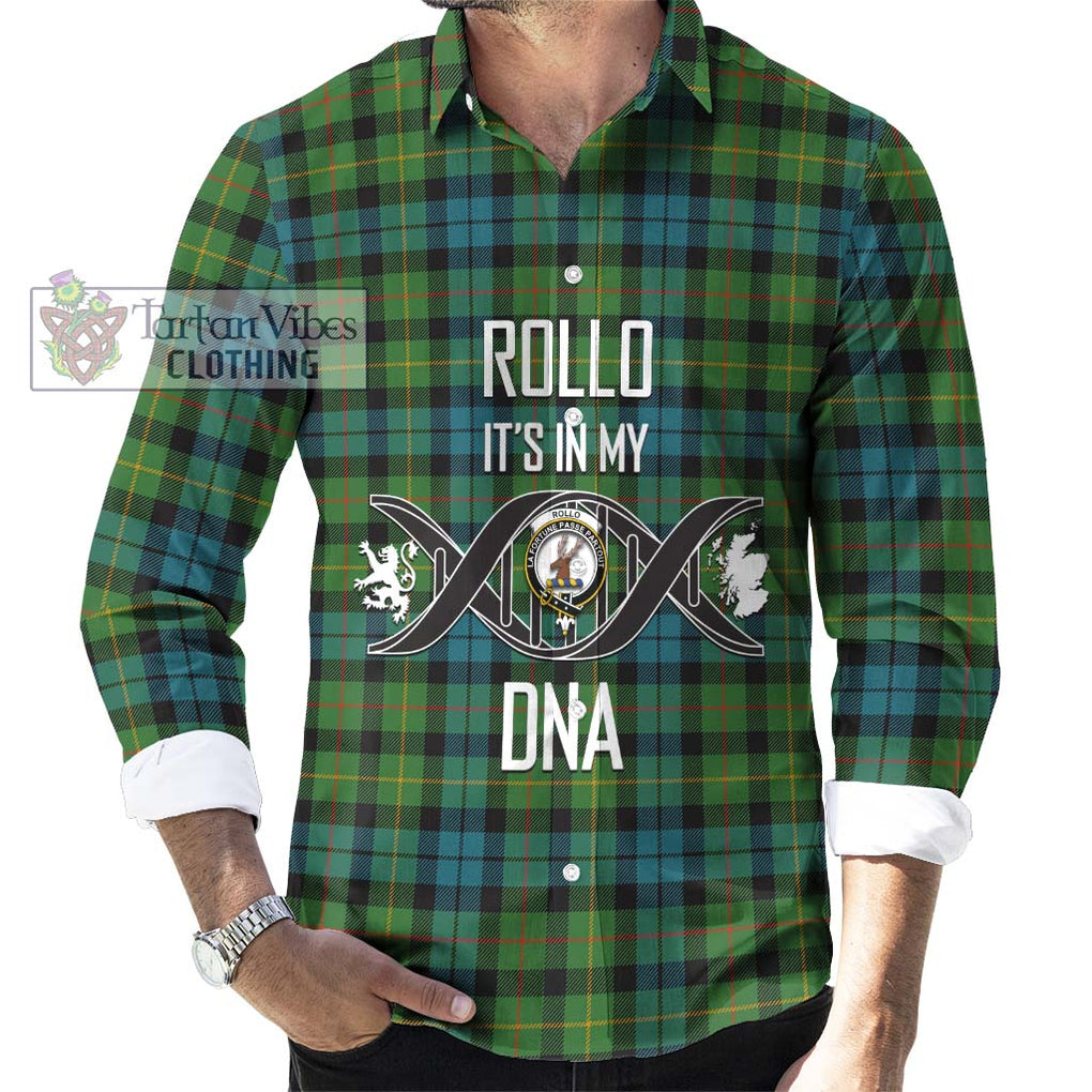 Rollo Ancient Tartan Long Sleeve Button Shirt with Family Crest DNA In Me Style Men's Shirt S - Tartanvibesclothing Shop