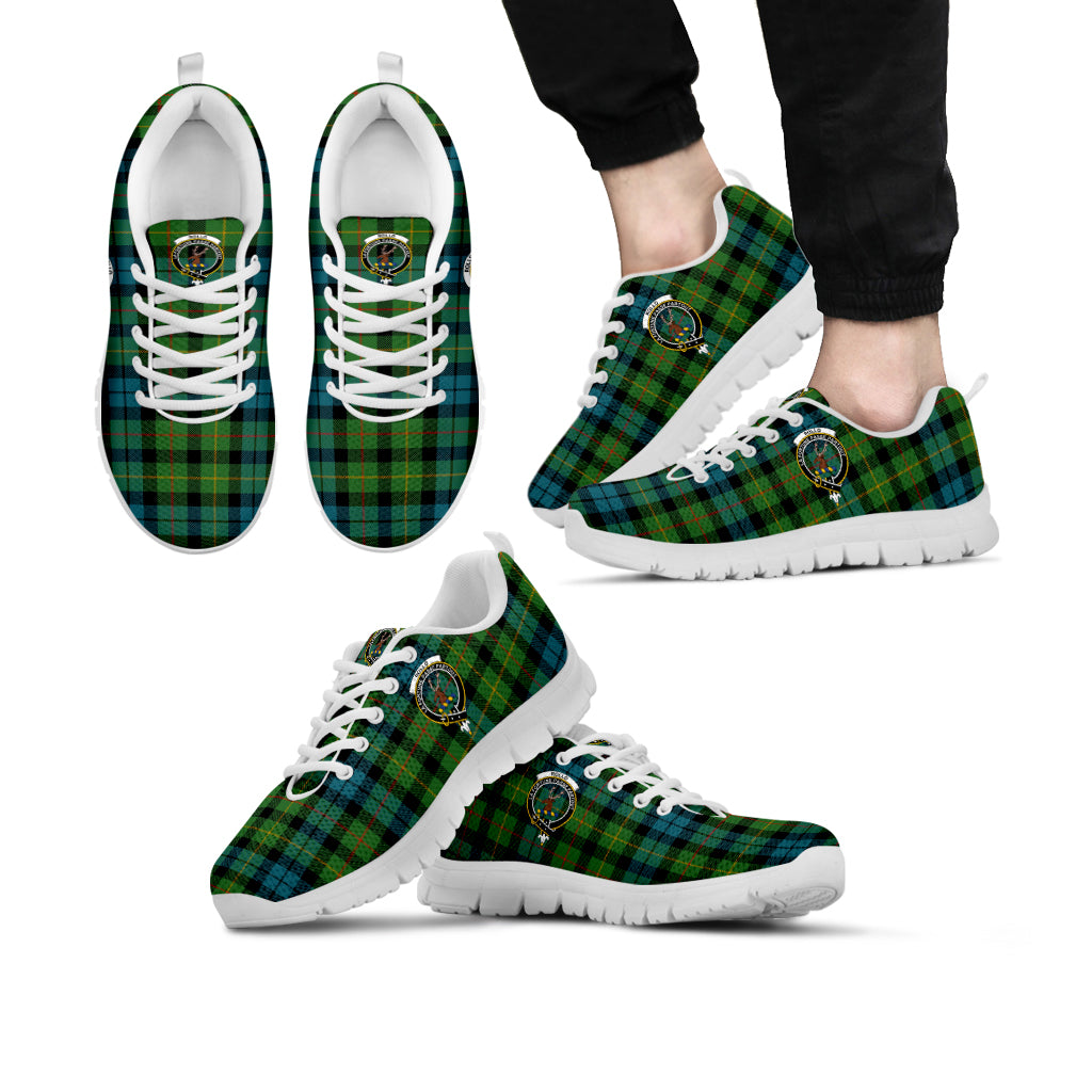 Rollo Ancient Tartan Sneakers with Family Crest Kid's Sneakers - Tartan Vibes Clothing