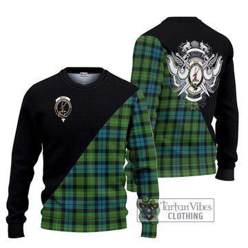 Rollo Ancient Tartan Ugly Sweater with Family Crest and Military Logo Style