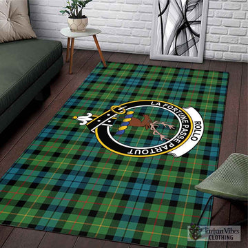 Rollo Ancient Tartan Area Rug with Family Crest