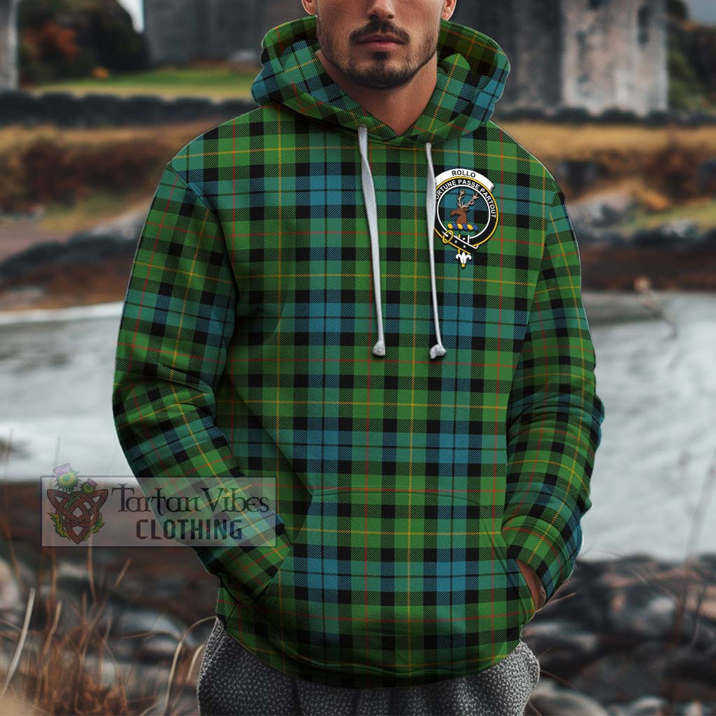 Rollo Ancient Tartan Cotton Hoodie with Family Crest Pullover Hoodie XS - Tartan Vibes Clothing