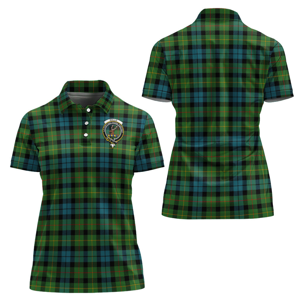 Rollo Ancient Tartan Polo Shirt with Family Crest For Women Women - Tartan Vibes Clothing