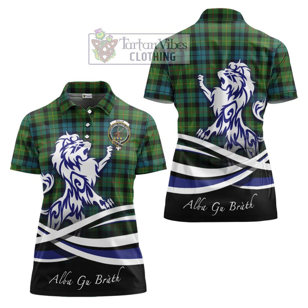 Rollo Ancient Tartan Women's Polo Shirt with Alba Gu Brath Regal Lion Emblem Women - Tartanvibesclothing Shop