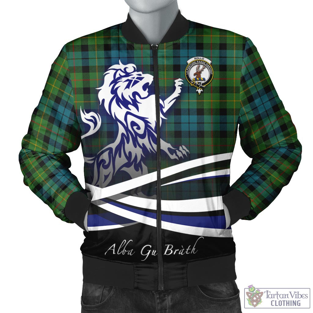 Tartan Vibes Clothing Rollo Ancient Tartan Bomber Jacket with Alba Gu Brath Regal Lion Emblem