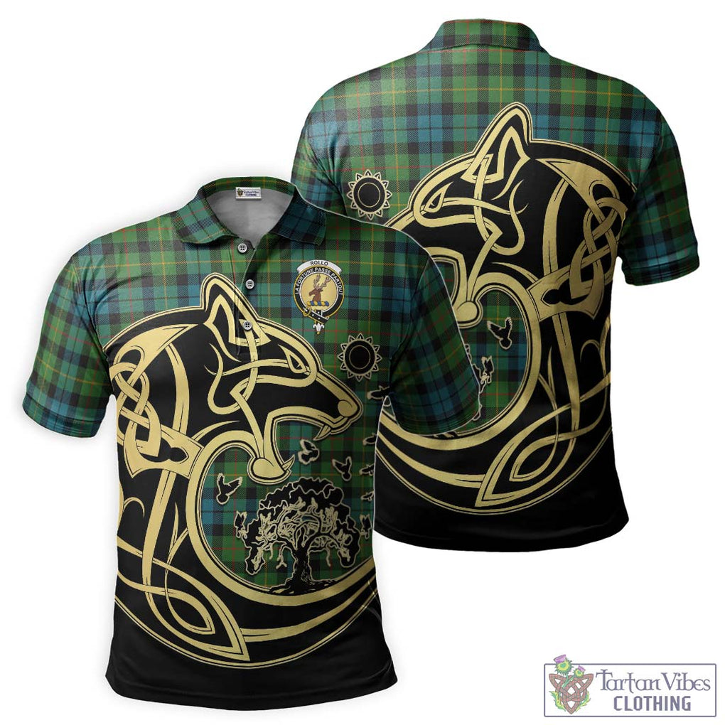 Rollo Ancient Tartan Polo Shirt with Family Crest Celtic Wolf Style Kid - Tartanvibesclothing Shop