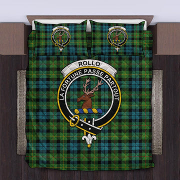 Rollo Ancient Tartan Quilt Bed Set with Family Crest