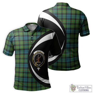 Rollo Ancient Tartan Men's Polo Shirt with Family Crest Circle Style