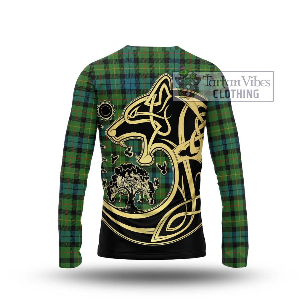 Rollo Ancient Tartan Long Sleeve T-Shirt with Family Crest Celtic Wolf Style - Tartan Vibes Clothing