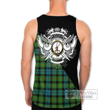 Rollo Ancient Tartan Men's Tank Top with Family Crest and Military Logo Style