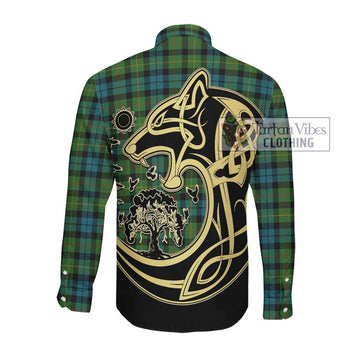 Rollo Ancient Tartan Long Sleeve Button Shirt with Family Crest Celtic Wolf Style