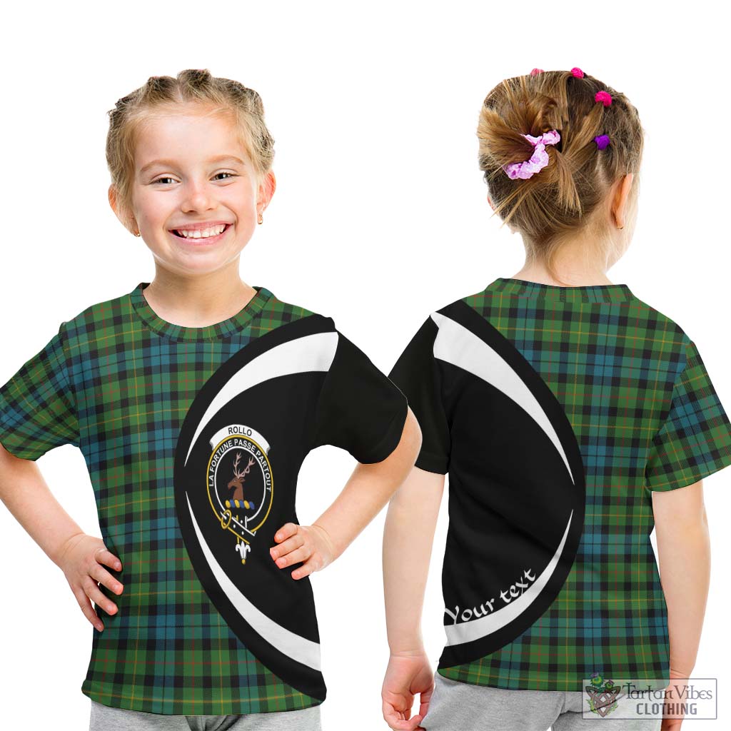 Rollo Ancient Tartan Kid T-Shirt with Family Crest Circle Style - Tartan Vibes Clothing