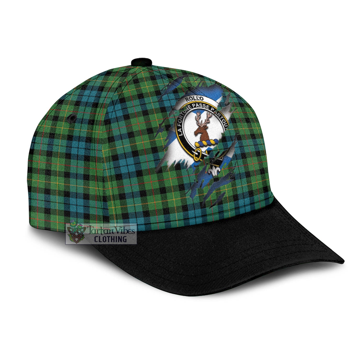 Tartan Vibes Clothing Rollo Ancient Tartan Classic Cap with Family Crest In Me Style