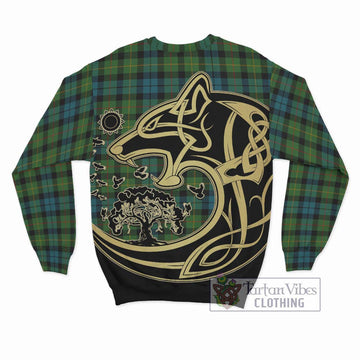 Rollo Ancient Tartan Sweatshirt with Family Crest Celtic Wolf Style