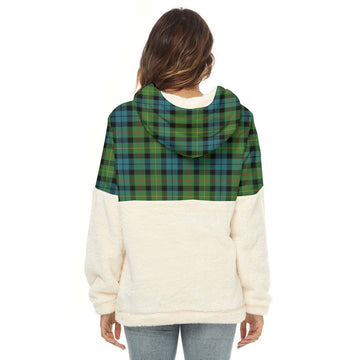 Rollo Ancient Tartan Women's Borg Fleece Hoodie With Half Zip