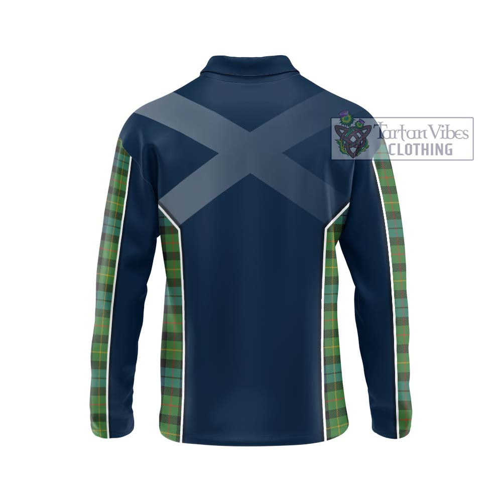 Rollo Ancient Tartan Long Sleeve Polo Shirt with Family Crest and Lion Rampant Vibes Sport Style - Tartan Vibes Clothing