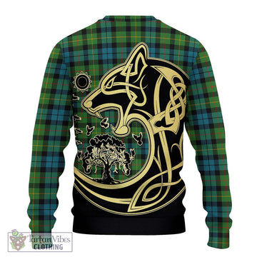 Rollo Ancient Tartan Ugly Sweater with Family Crest Celtic Wolf Style