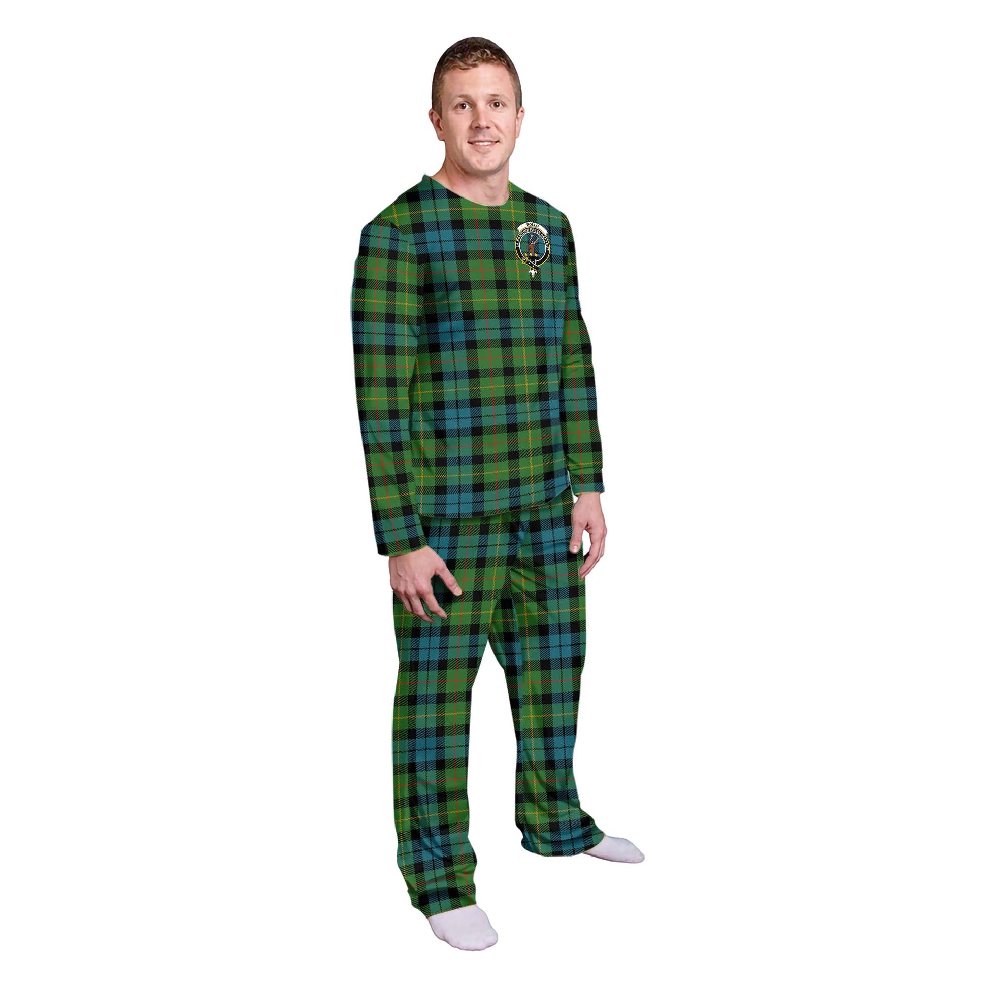 Rollo Ancient Tartan Pajamas Family Set with Family Crest - Tartanvibesclothing