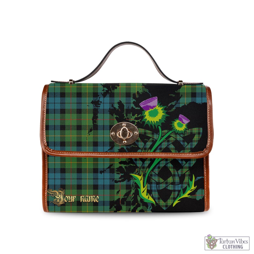 Tartan Vibes Clothing Rollo Ancient Tartan Waterproof Canvas Bag with Scotland Map and Thistle Celtic Accents