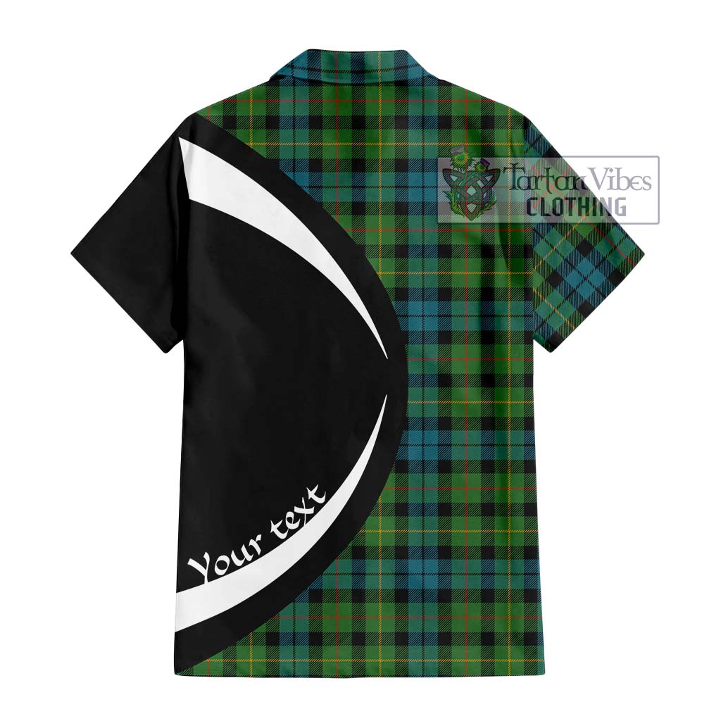 Rollo Ancient Tartan Short Sleeve Button Up with Family Crest Circle Style - Tartan Vibes Clothing