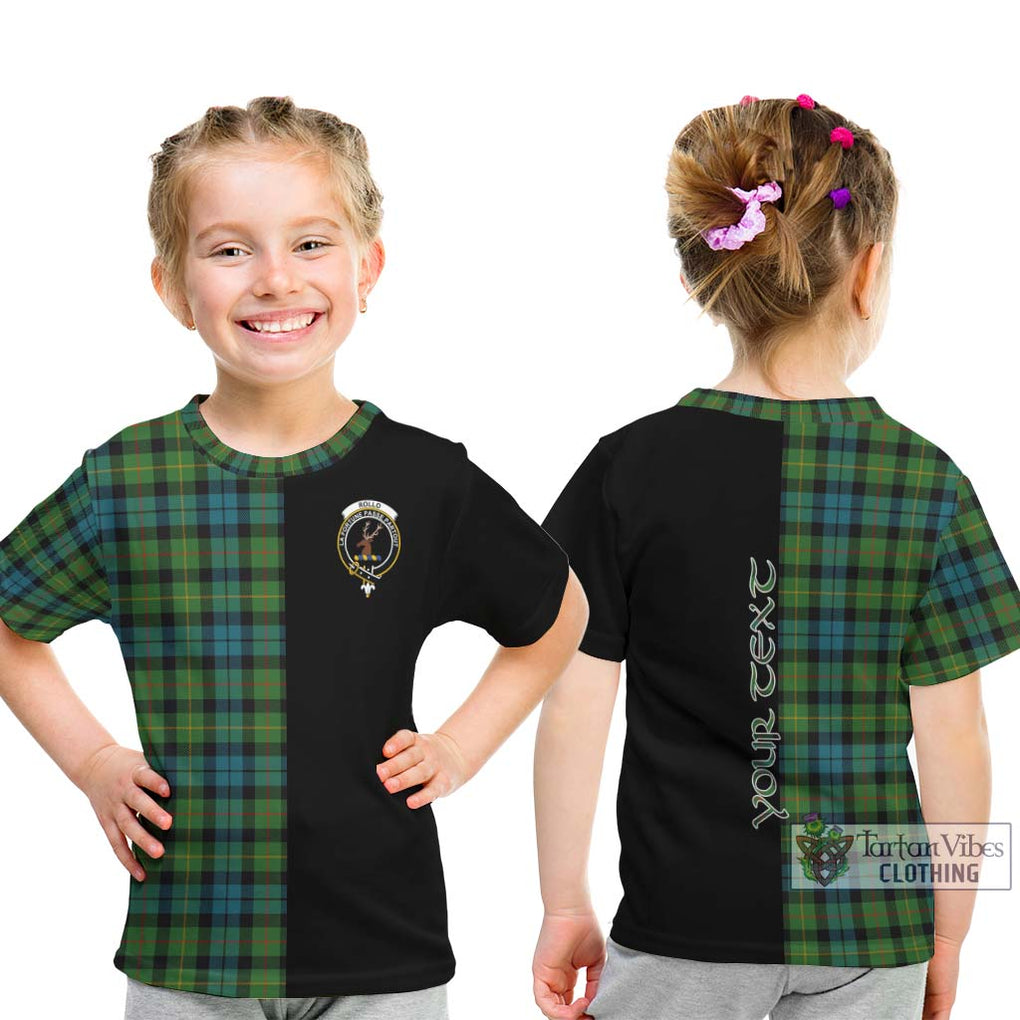 Rollo Ancient Tartan Kid T-Shirt with Family Crest and Half Of Me Style - Tartanvibesclothing Shop