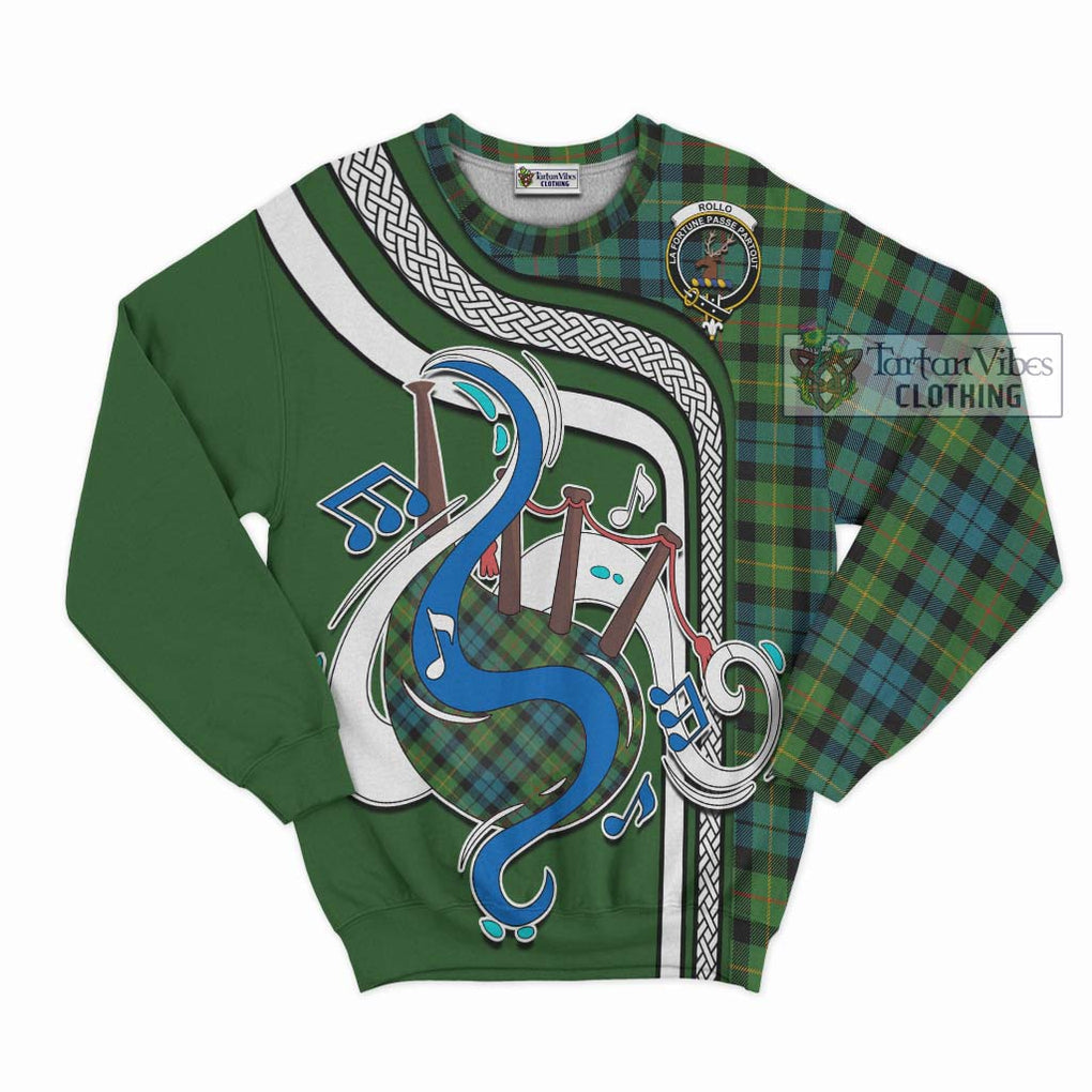 Tartan Vibes Clothing Rollo Ancient Tartan Sweatshirt with Epic Bagpipe Style