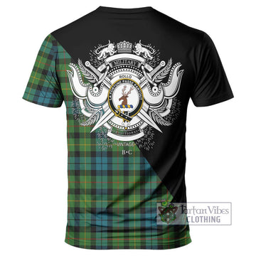 Rollo Ancient Tartan T-Shirt with Family Crest and Military Logo Style