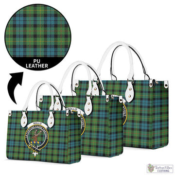 Rollo Ancient Tartan Luxury Leather Handbags with Family Crest