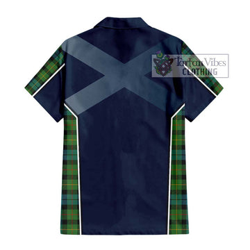 Rollo Ancient Tartan Short Sleeve Button Shirt with Family Crest and Lion Rampant Vibes Sport Style