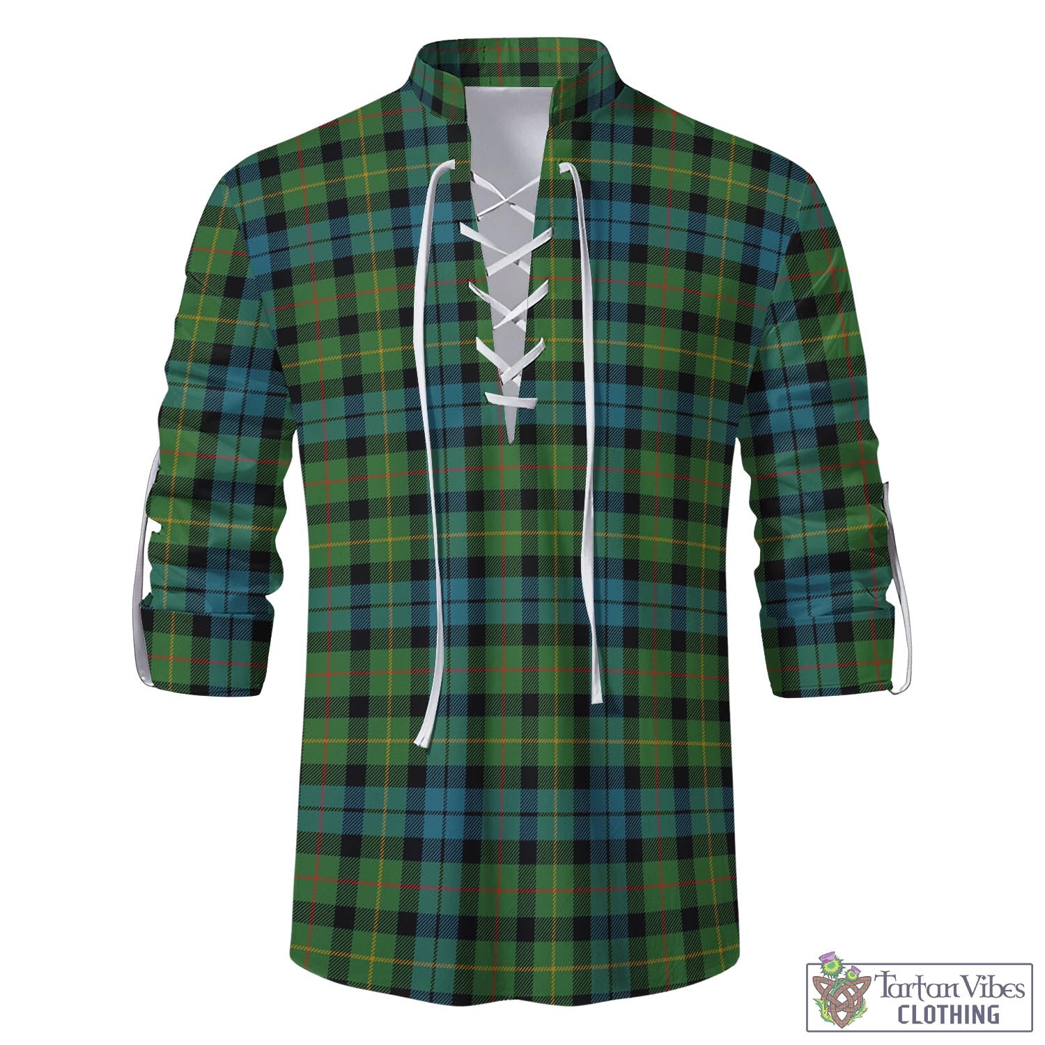 Tartan Vibes Clothing Rollo Ancient Tartan Men's Scottish Traditional Jacobite Ghillie Kilt Shirt