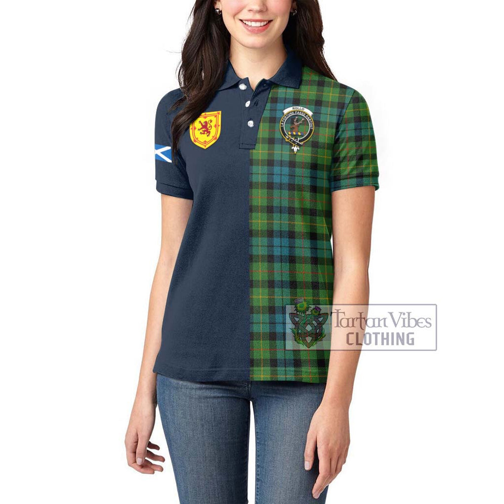 Tartan Vibes Clothing Rollo Ancient Tartan Women's Polo Shirt with Scottish Lion Royal Arm Half Style