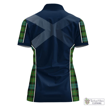 Rollo Ancient Tartan Women's Polo Shirt with Family Crest and Lion Rampant Vibes Sport Style