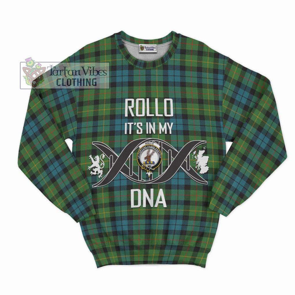 Rollo Ancient Tartan Sweatshirt with Family Crest DNA In Me Style - Tartanvibesclothing Shop