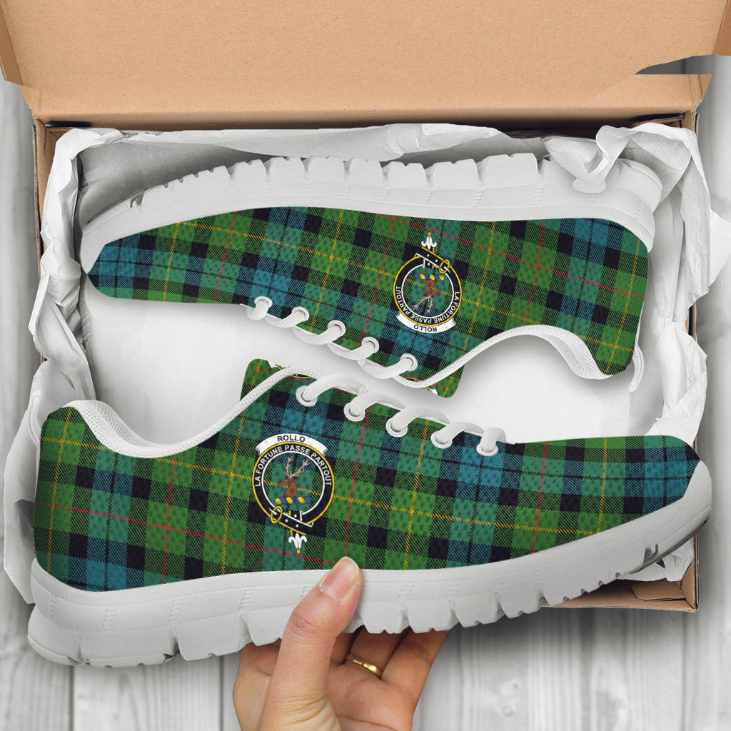 Rollo Ancient Tartan Sneakers with Family Crest - Tartan Vibes Clothing