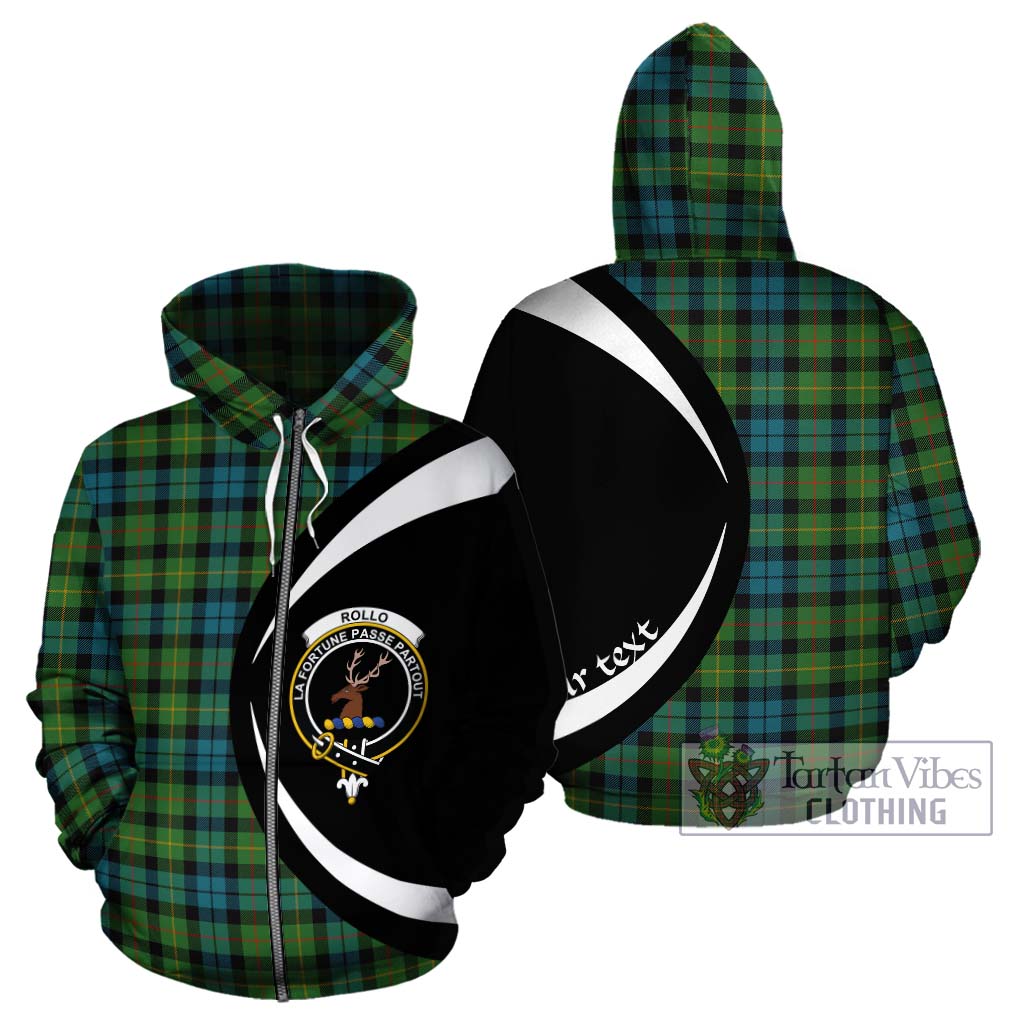 Rollo Ancient Tartan Hoodie with Family Crest Circle Style - Tartan Vibes Clothing