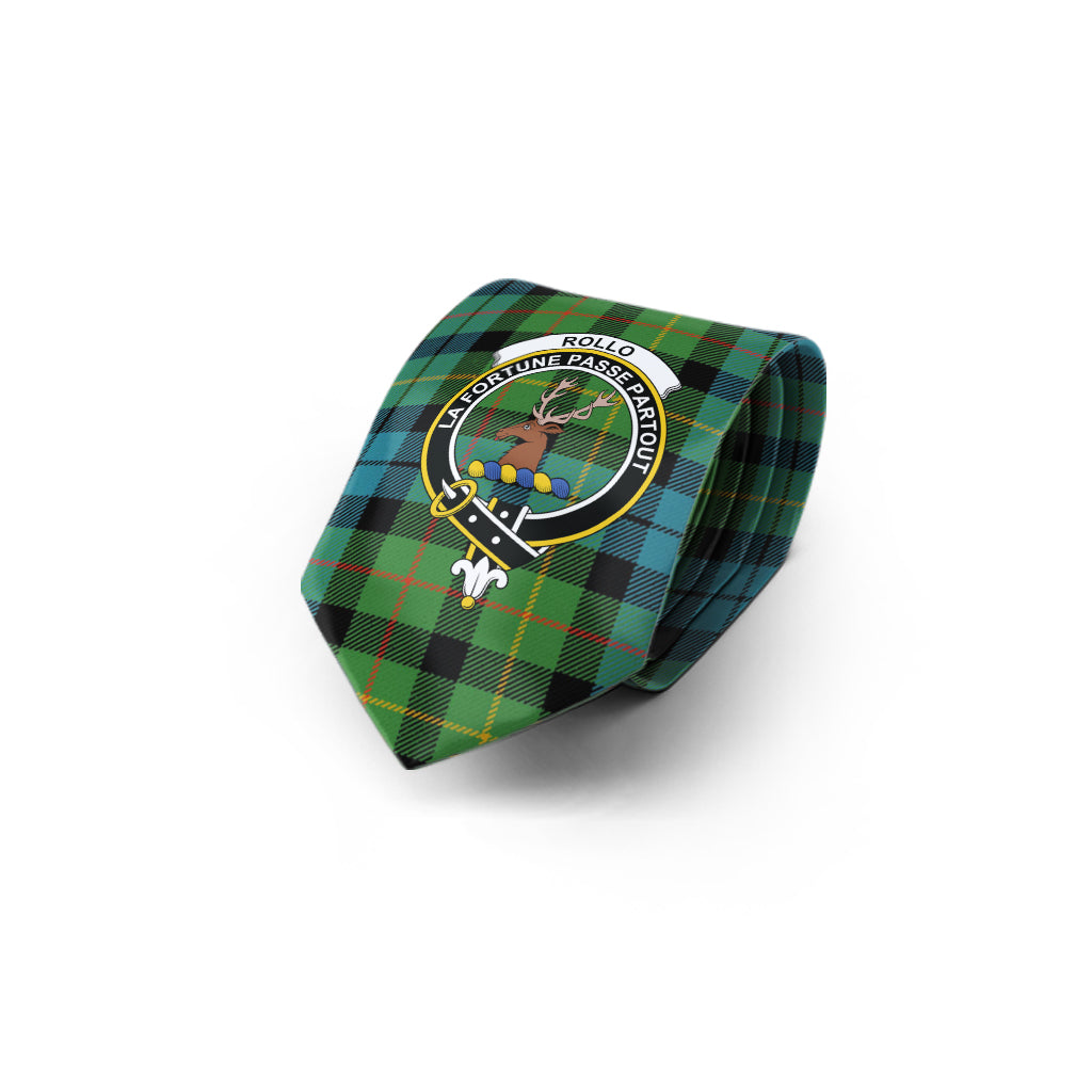 Rollo Ancient Tartan Classic Necktie with Family Crest - Tartan Vibes Clothing