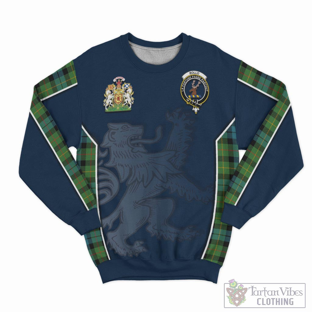 Tartan Vibes Clothing Rollo Ancient Tartan Sweater with Family Crest and Lion Rampant Vibes Sport Style