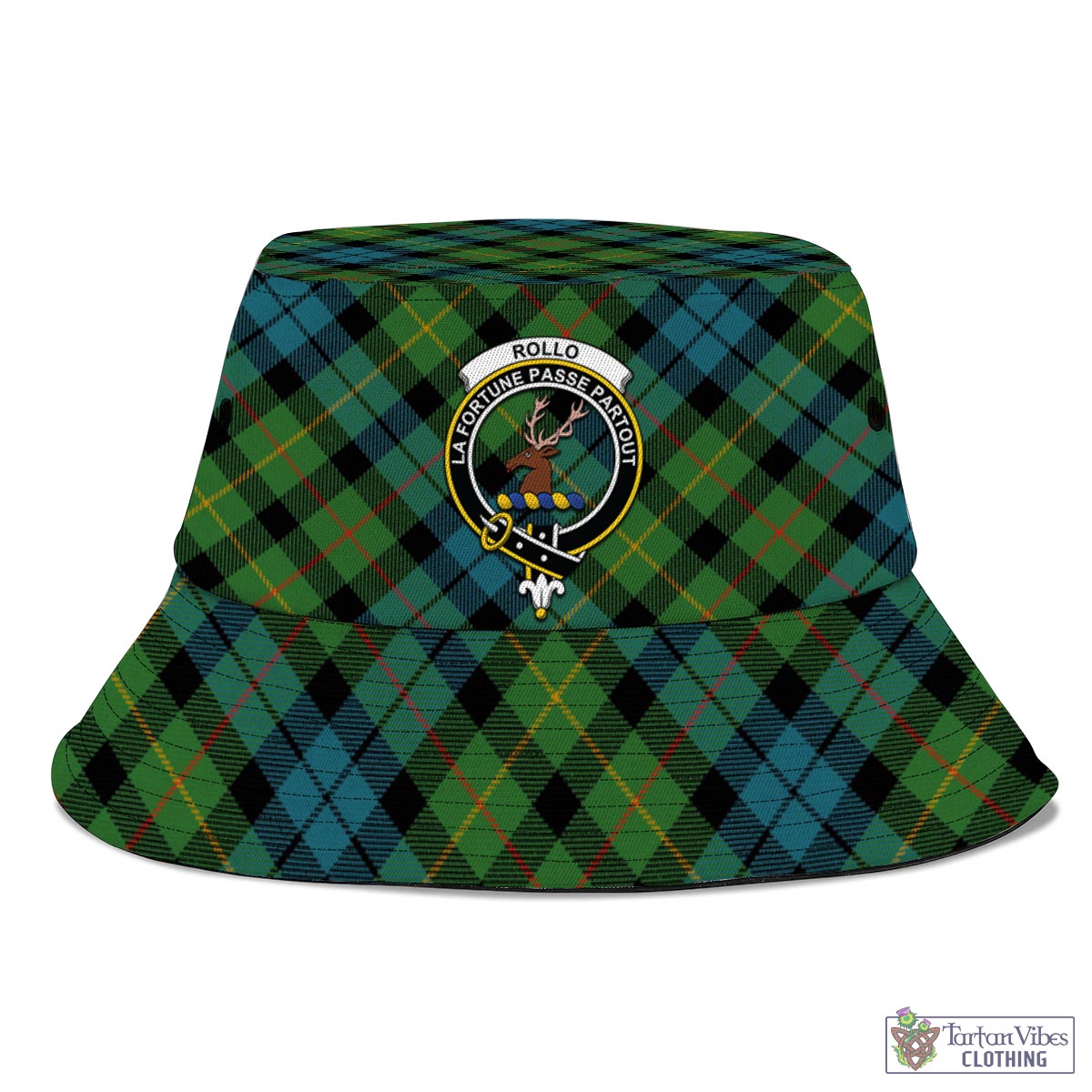 Tartan Vibes Clothing Rollo Ancient Tartan Bucket Hat with Family Crest