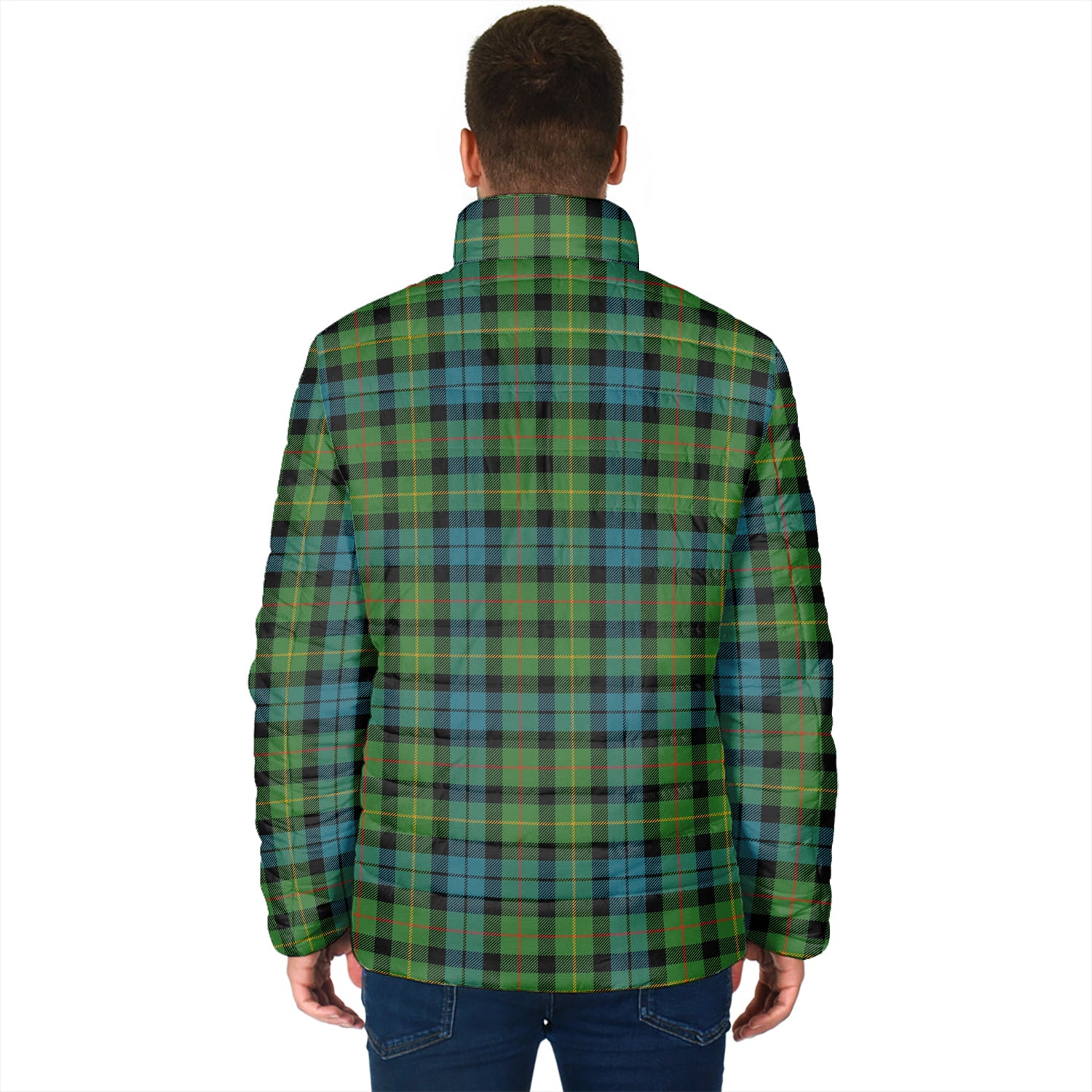 Rollo Ancient Tartan Padded Jacket with Family Crest - Tartan Vibes Clothing