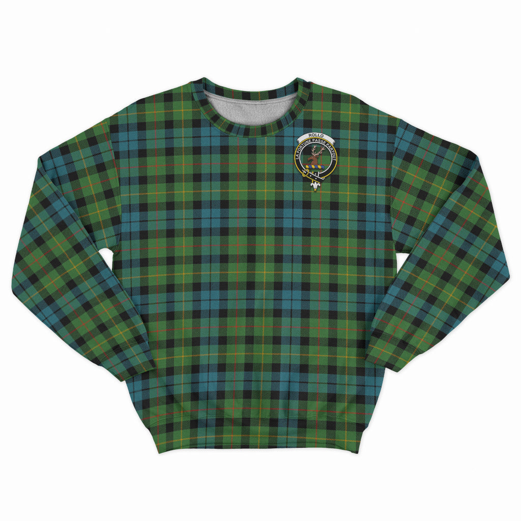 Rollo Ancient Tartan Sweatshirt with Family Crest - Tartan Vibes Clothing