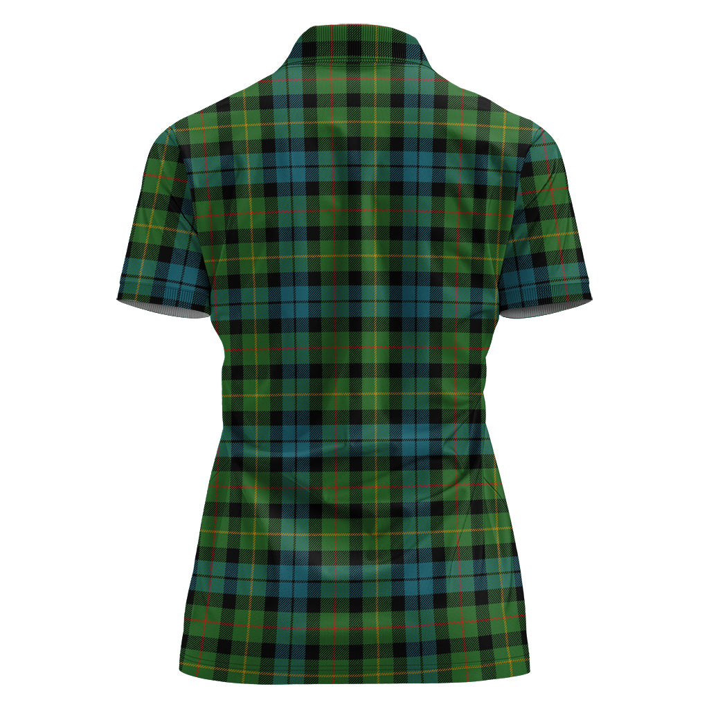 Rollo Ancient Tartan Polo Shirt with Family Crest For Women - Tartan Vibes Clothing