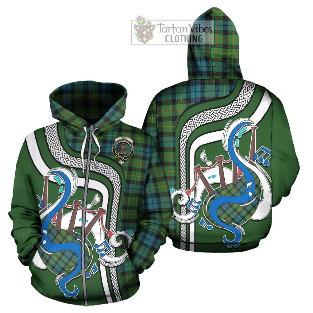 Rollo Ancient Tartan Hoodie with Epic Bagpipe Style - Tartanvibesclothing Shop