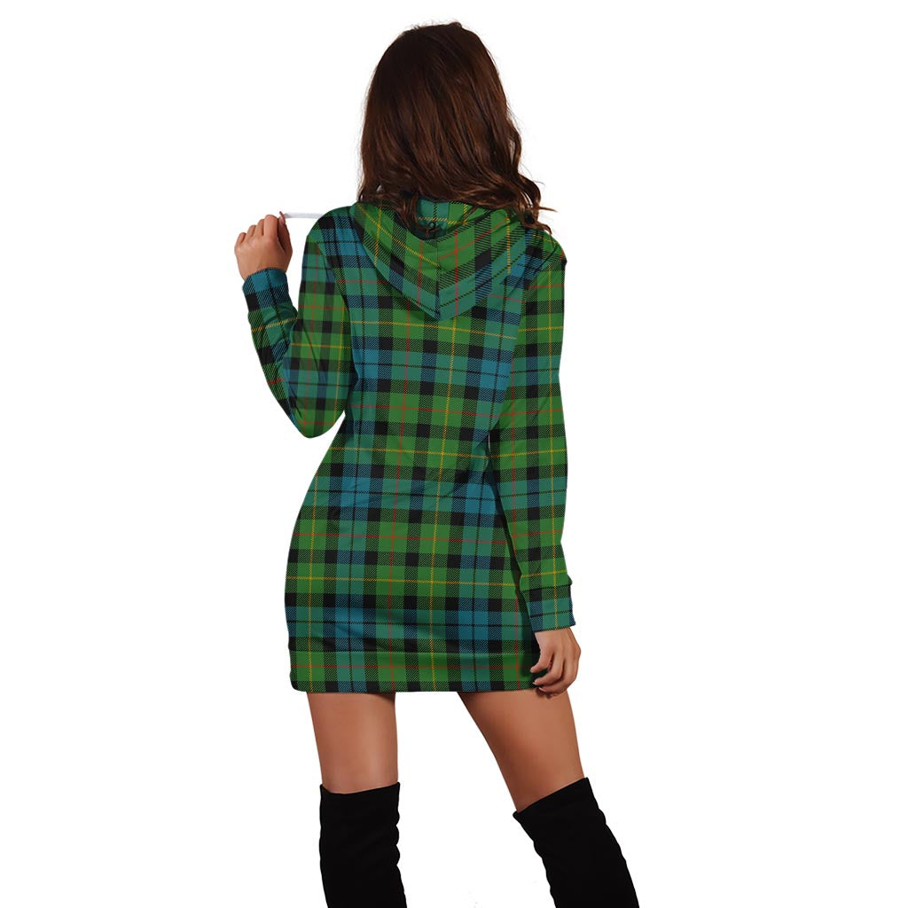 Rollo Ancient Tartan Hoodie Dress with Family Crest - Tartan Vibes Clothing